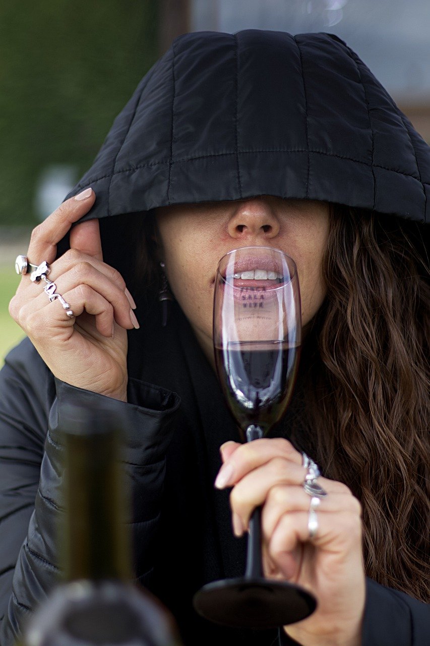 Woman Hoodie Red Wine Drinking  - kuiyibo / Pixabay
